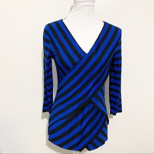 NWT - Vince Camuto Royal Blue/Black Striped Top